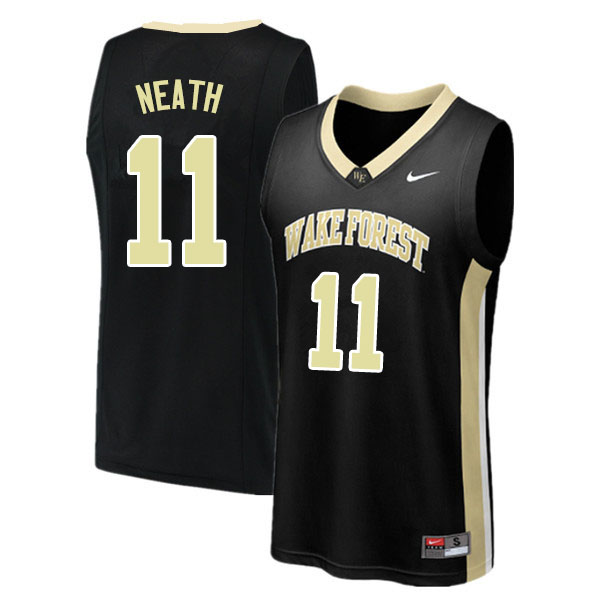 Men #11 Jahcobi Neath Wake Forest Demon Deacons College Basketball Jerseys Sale-Black